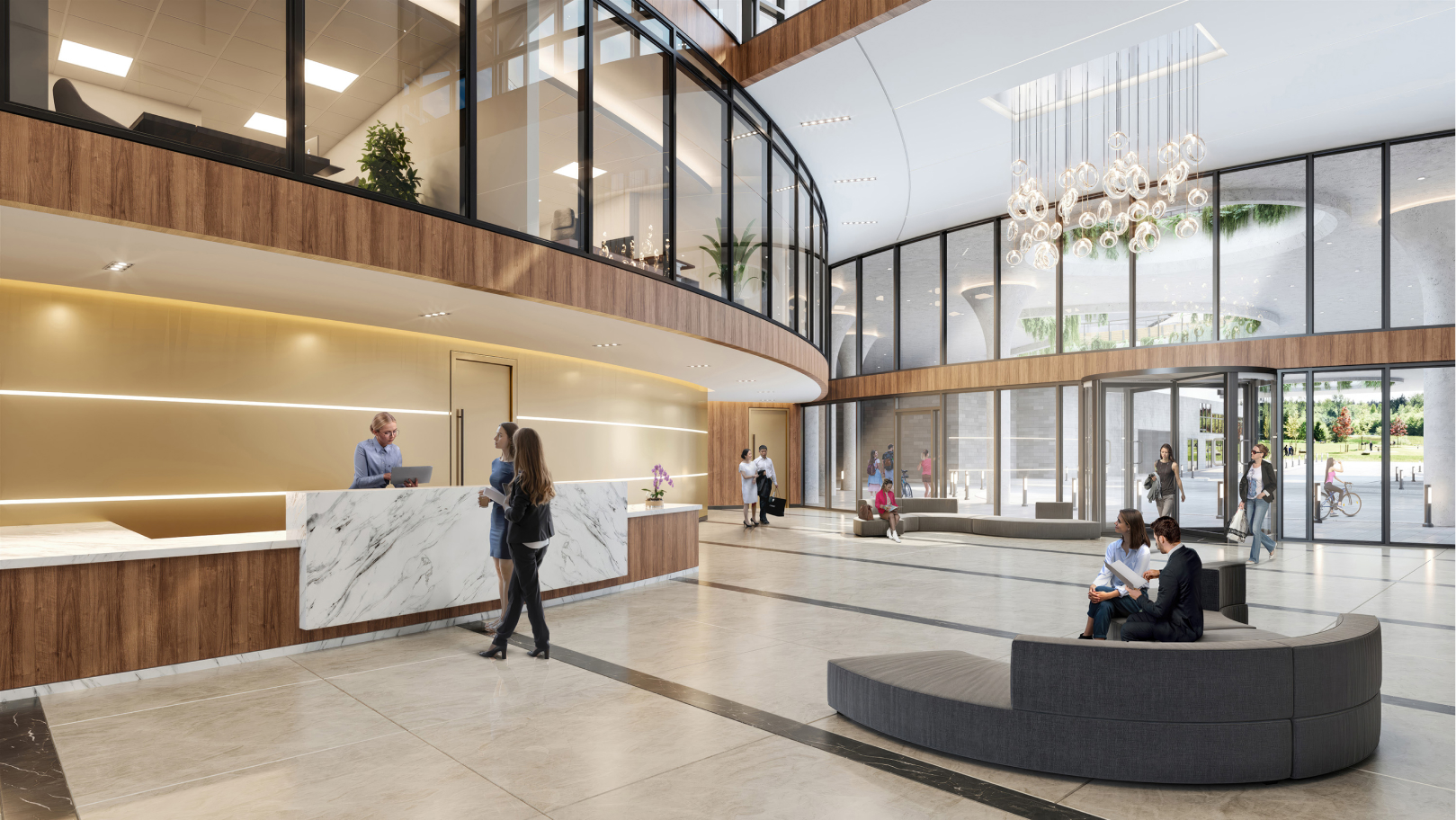 Canopy Towers - Entrance to South Buildings through North Building Lobby - Main Lobby Lounge by Liberty Development